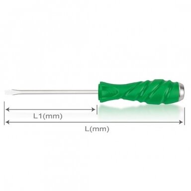 Atsuktuvas ploksčias smūginis FAGE6E10 1.2x6.5x150mm