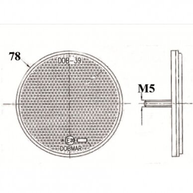 Atšvaitas apvalus  plast.1varžt. raudonas D-78mm 1