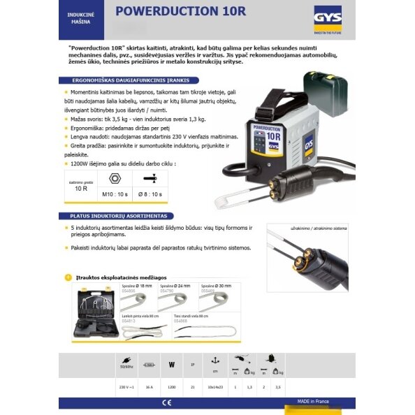 Indukcinis kaitintuvas Powerduction 10R 1