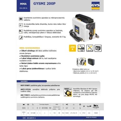 Suvirinimo aparatas Gysmi 200P 1