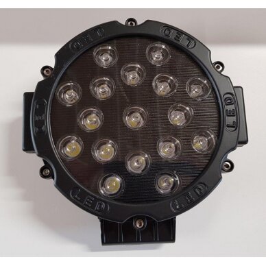 Žibintas LED 12/24V,51W TR-7051 apvalus juodas