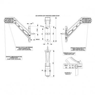 Žibintas ragas LED LD 518/P dešinys 1