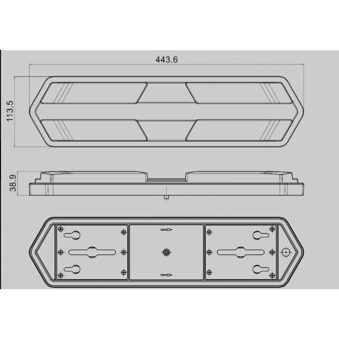 Žibintas galinis LED LT135 (444x39x113) 1